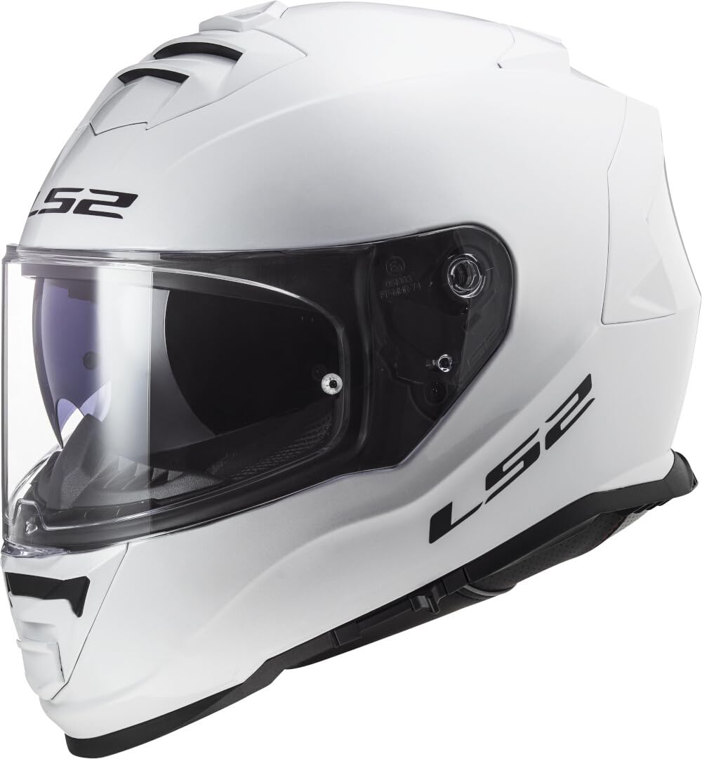 LS2, Integraler Motorradhelm Storm SOLID Gloss White, M von LS2