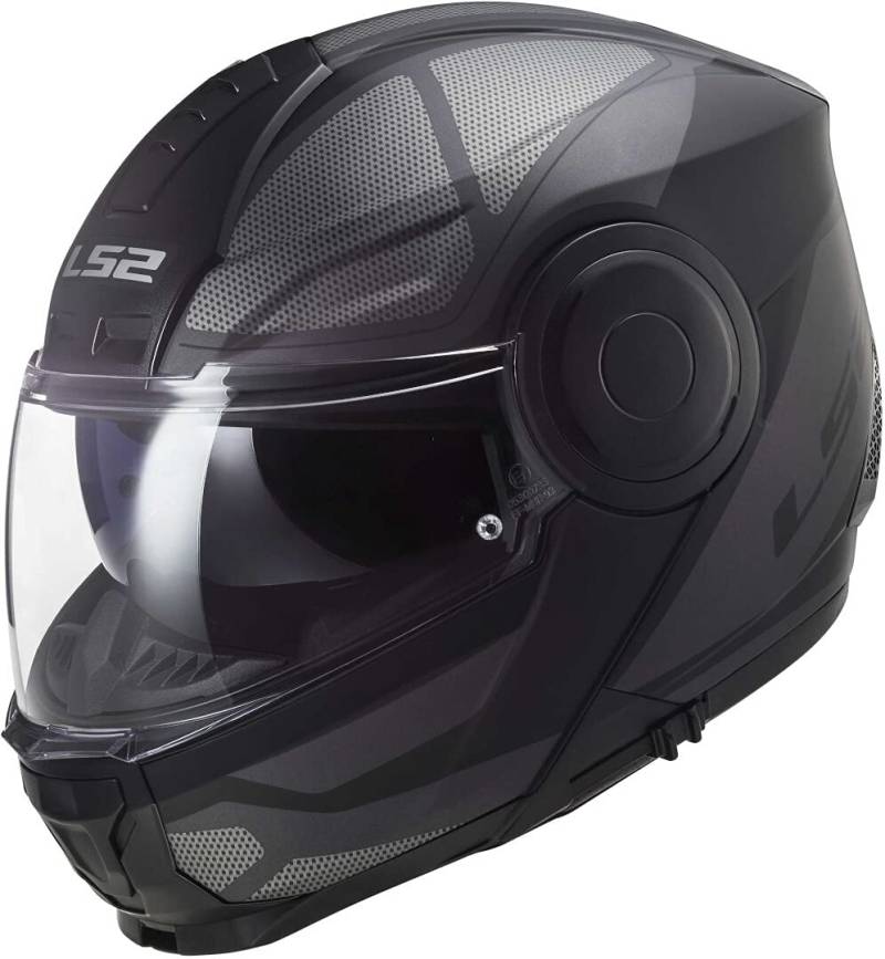 LS2 Motorradhelm FF902 SCOPE AXIS BLACK TITANIUM, Schwarz/Titanium, XS von LS2