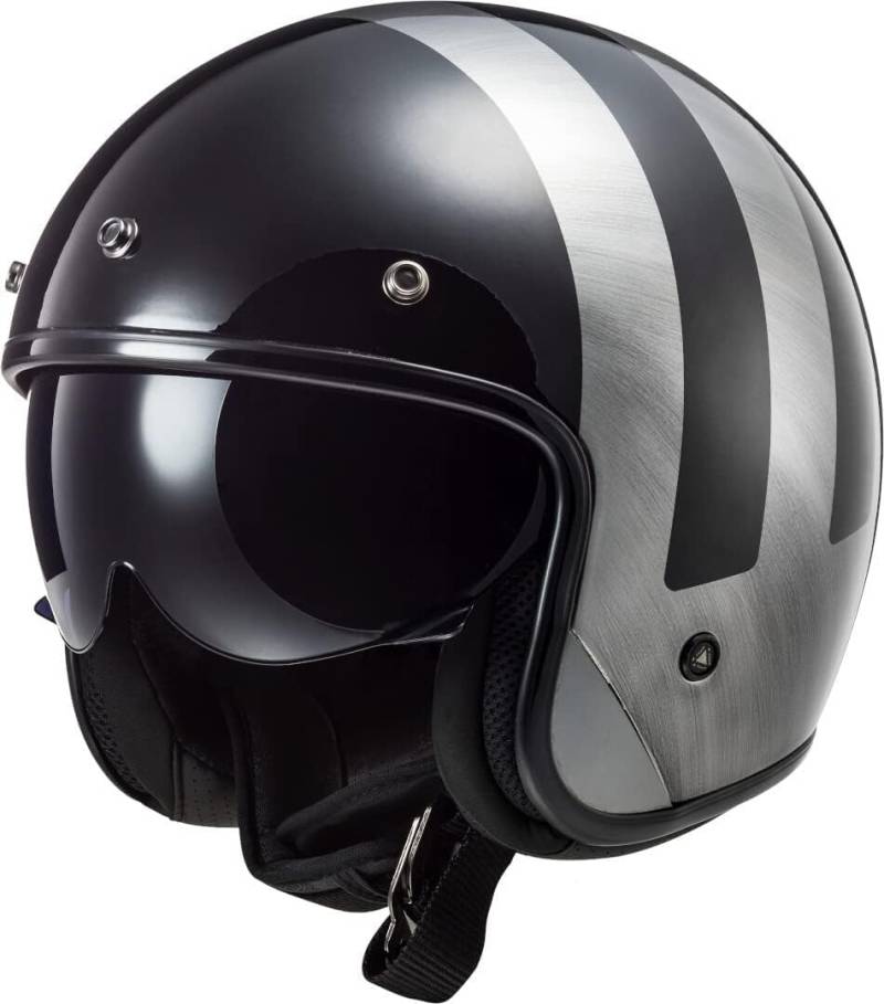 LS2, Jet-Motorradhelm BOB Lines Black Jeans, M von LS2