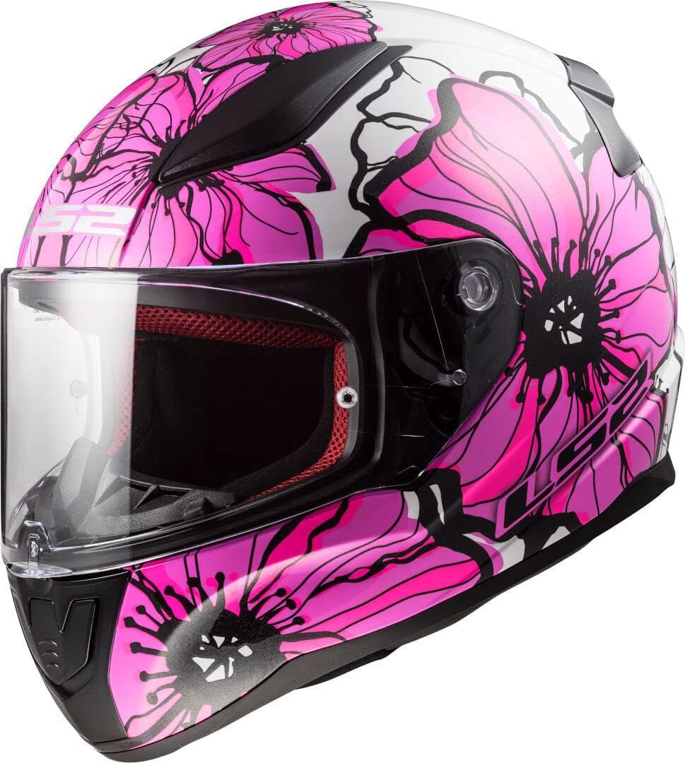 LS2, Integraler Motorradhelm Rapid Poppies Pink, XS von LS2