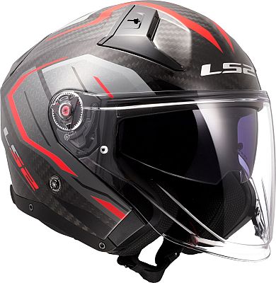 LS2 OF603 Infinity II Carbon Urus, Integralhelm - Schwarz/Grau/Rot - XL von LS2