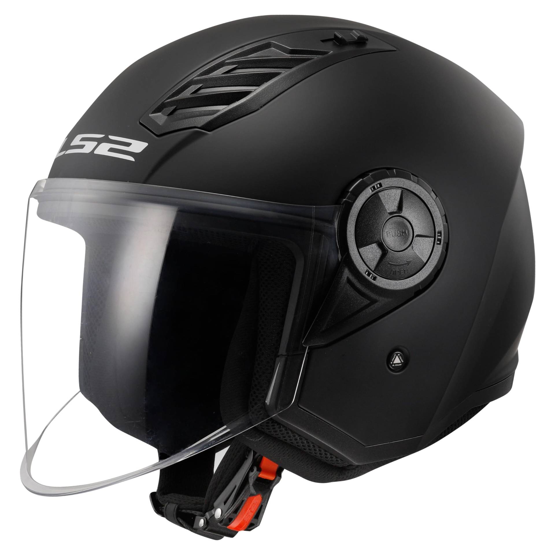 LS2 OF616 Airflow II Solid Open Face Helm Motorradhelm Jethelm, MATT Black, XS von LS2