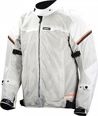 LS2 Riva, Textiljacke wasserdicht - Hellgrau/Weiß/Orange - 3XL von LS2