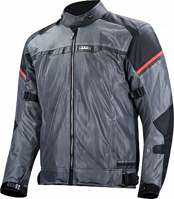 LS2 Riva, Textiljacke wasserdicht - Schwarz/Dunkelgrau/Rot - 5XL von LS2