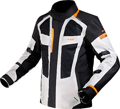 LS2 Scout, Textiljacke wasserdicht - Schwarz/Hellgrau/Orange - 5XL von LS2