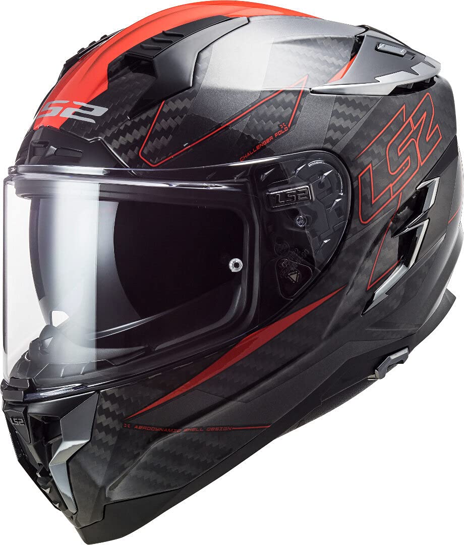 LS2 Unisex – Erwachsene Motorradhelm Full Face FF327 Challenger CT2 Fold, Rot, XXS von LS2