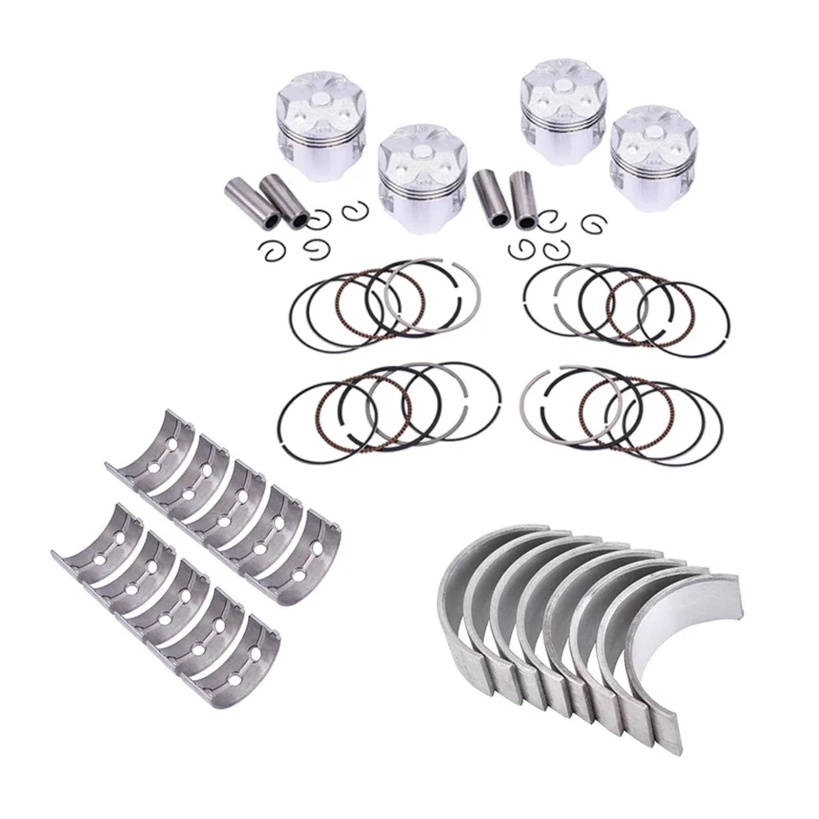 Motorrad Motor Kurbelwelle Tile Connect Pleuellager Set und Kolbenringe Kit for CBR250 CBR 250 CBR MC19 KY1 88-89 von LSDFWEAS