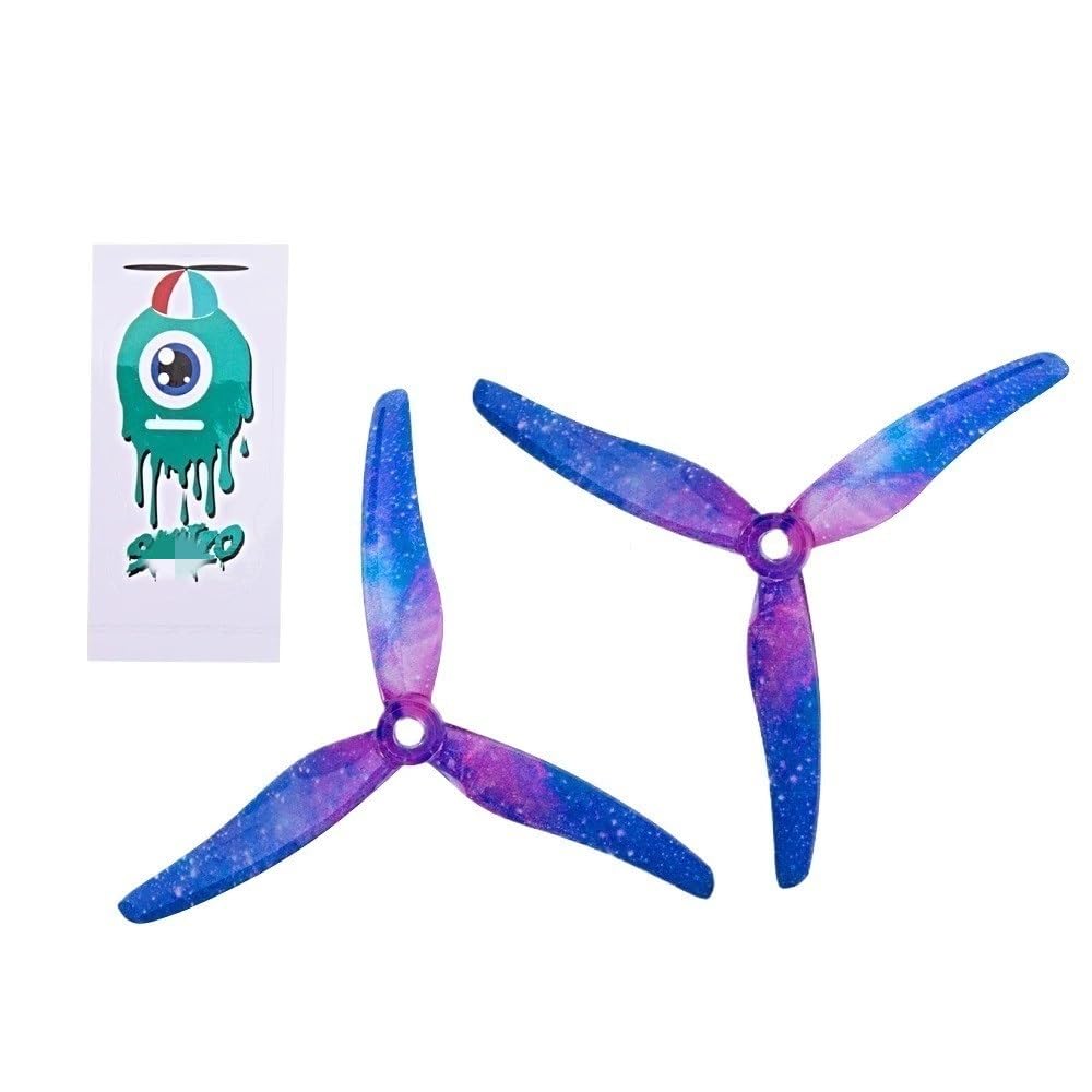 Drohnenzubehör For Gemfan 8 stücke/4 paar 51433 5 zoll 3 klinge/tri-klinge Propeller Props CW CCW bürstenlosen motor FPV Propeller for FPV Racing drohne Das ist austauschbar (Color : 4 pair sky color von LSFWJP