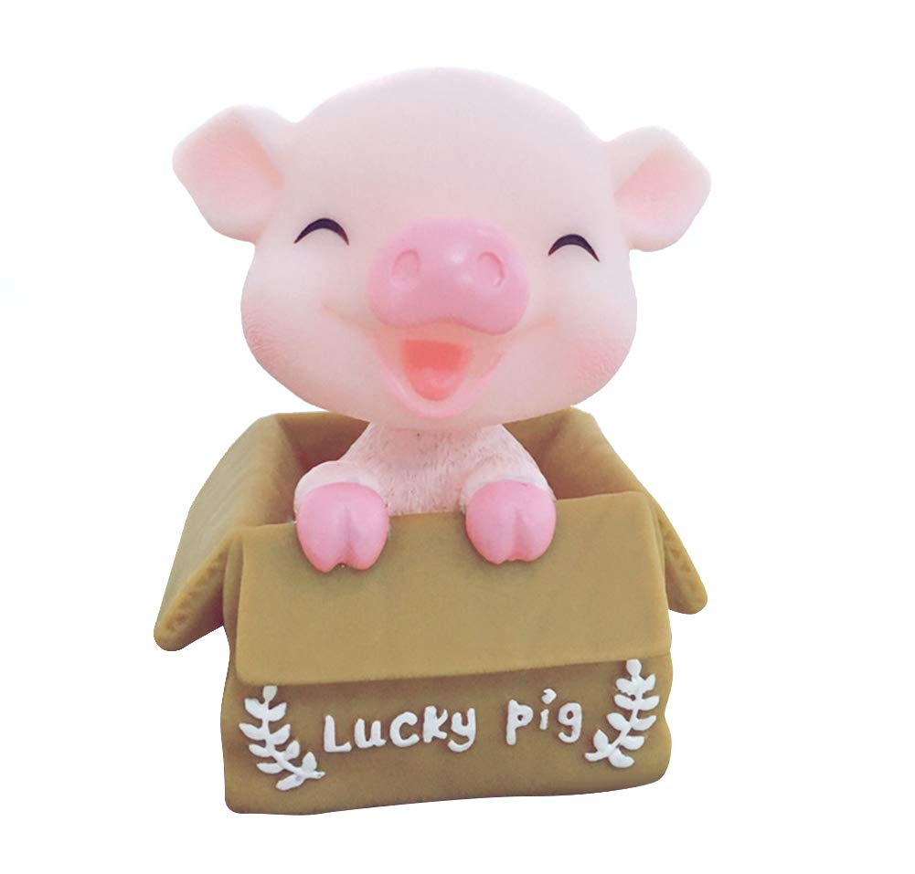 Auto Ornament Dekoration,LSGGTIM Auto Innen Dekor Cartoon Auto Armaturenbrett Ornament,Cartoon Kreative Nette LäChelnde Schwein Dashboard Desktop Ornament,FüR Auto Home Desk Docoration,Typ 2 von LSGGTIM