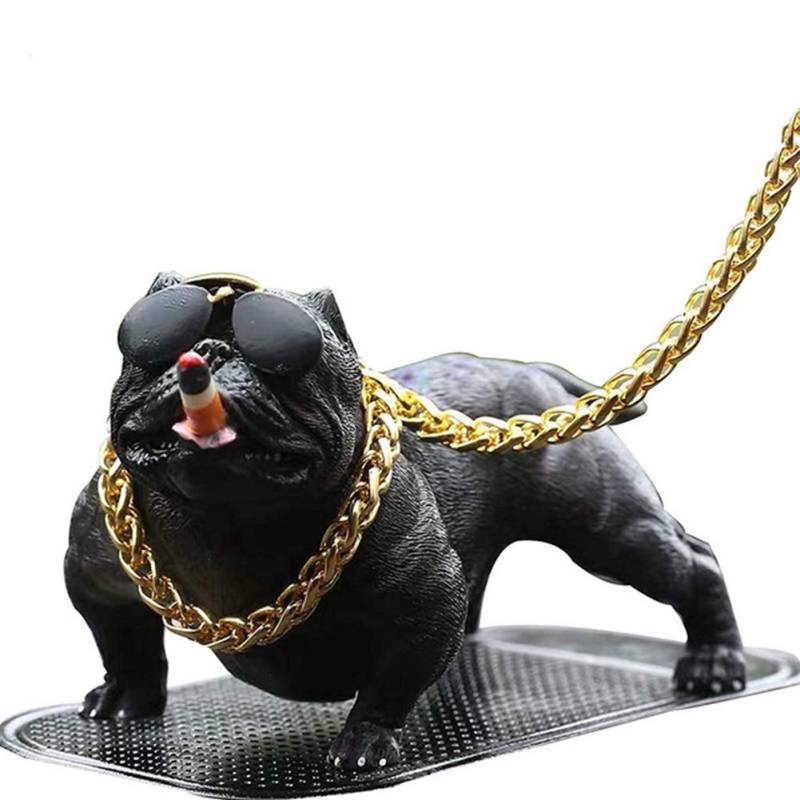 Bully Hund Auto Armaturenbrett Dekoration, Harz Bulldog Pitbull Figur Spielzeug Lustige Tier Auto Innenraum Deko Bully Dog Puppe Wackelkopf Ornamente für Auto Desktop Dekoration-14.5cmx7cmx6.5cm von LSGGTIM