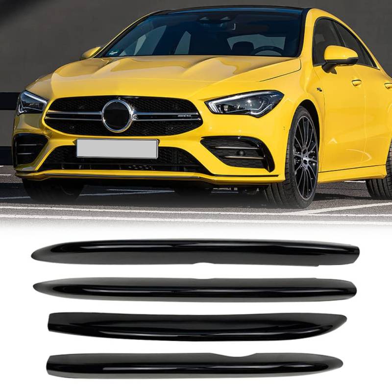 Frontstoßstange Splitter Lippe, 4er Set Frontspoiler Lippe Frontstoßstange Luftauslass Splitter für CLA W118 C118 CLA35 CLA250 CLA180 CLA200 2020+ Auto Spoiler Frontstoßstange Lip Splitter Schwarz von LSGGTIM