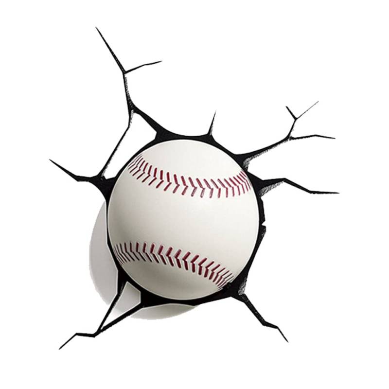 LSGGTIM 3D Baseball Auto Aufkleber, Riss Baseball Ball Kratzschutz Aufkleber Lustige Tennis Ball Schlug das Fenster Selbstklebender Sticker Gebrochen Ball Aufkleber für Auto Fenster Tür LKW Wohnmobil von LSGGTIM