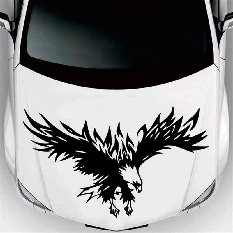 LSGGTIM Adler Motorhauben Aufkleber, Fliegender Adler Auto Aufkleber für Auto Karosserie Persönlichkeit Haubenaufkleber Selbstklebend Vinyl Aufkleber 3D Adler wasserdichte Auto Aufkleber, 80cmx50cm von LSGGTIM