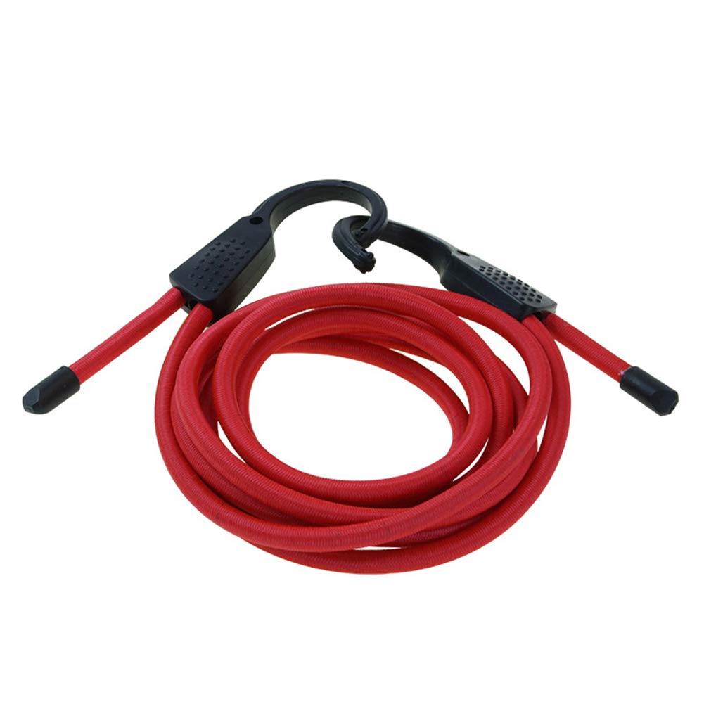 LSGGTIM Auto GepäCkseil, Verstellbares Elastisches Lanyard Spanngurt GepäCkspanner,Heavy Duty Elastic Bungees Seile Gurte Mit Haken,FüR Car Caravan Trunks Camping Rvs Etc,3m Rot von LSGGTIM