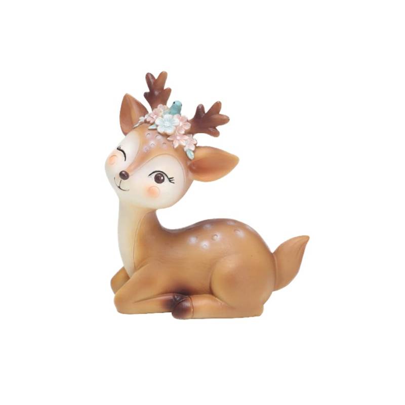 Rentier Hirsch Figur, Weihnachten Tierfigur Dekofigur Süße Hirsch Miniatur Harz Statue Auto Armaturenbrett Dekoration Meditation Tierfiguren Lustig Desktop für Auto Zuhause Party Deko, 11cmx9cm von LSGGTIM