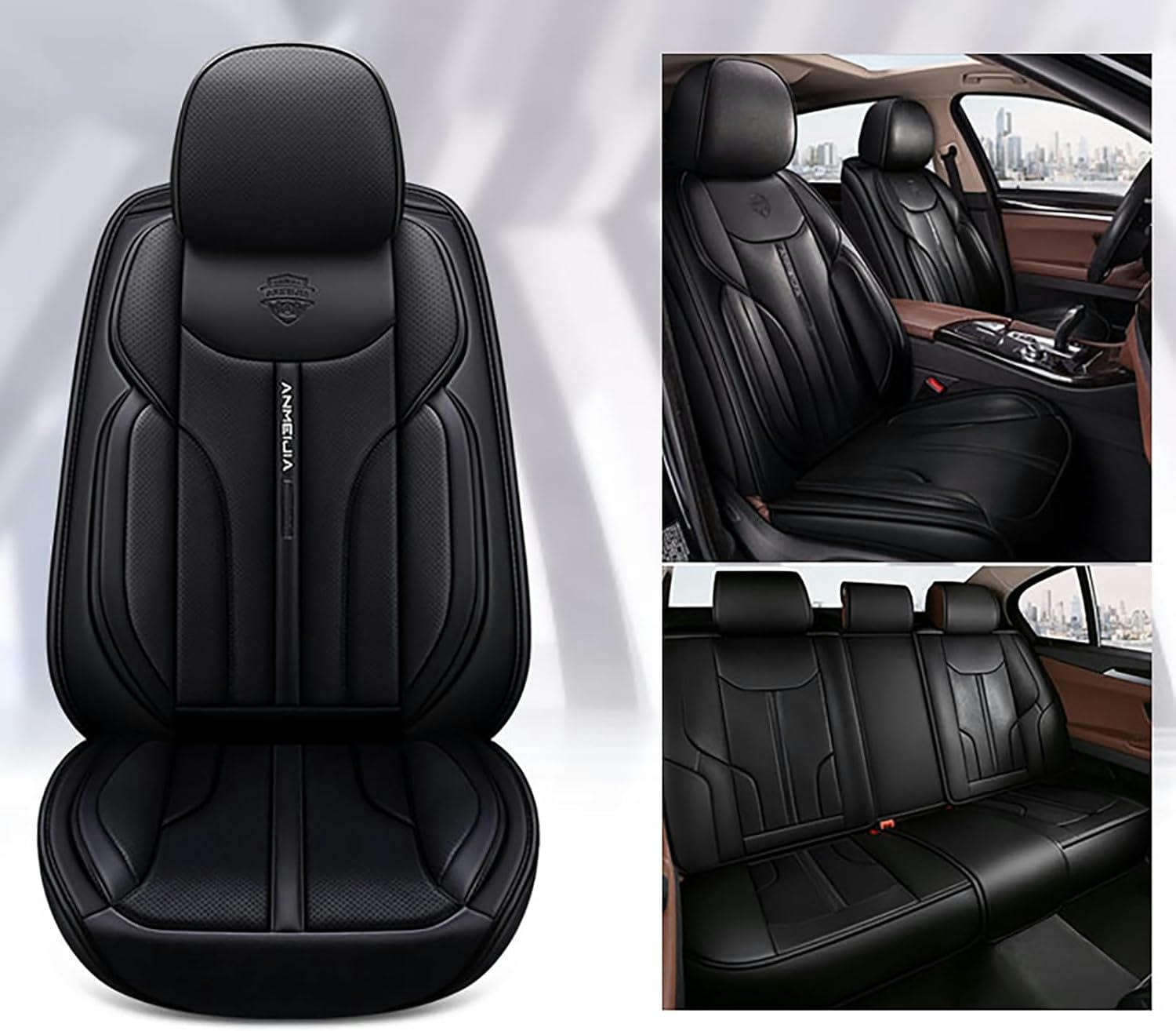 LSJLSJ Sitzbezüge Auto Autositzbezüge Universal Set für Aston Martin DB9 VantageDB9 VolanteDBSDBS VantageDBS Volante Auto Zubehör,Schwarz von LSJLSJ