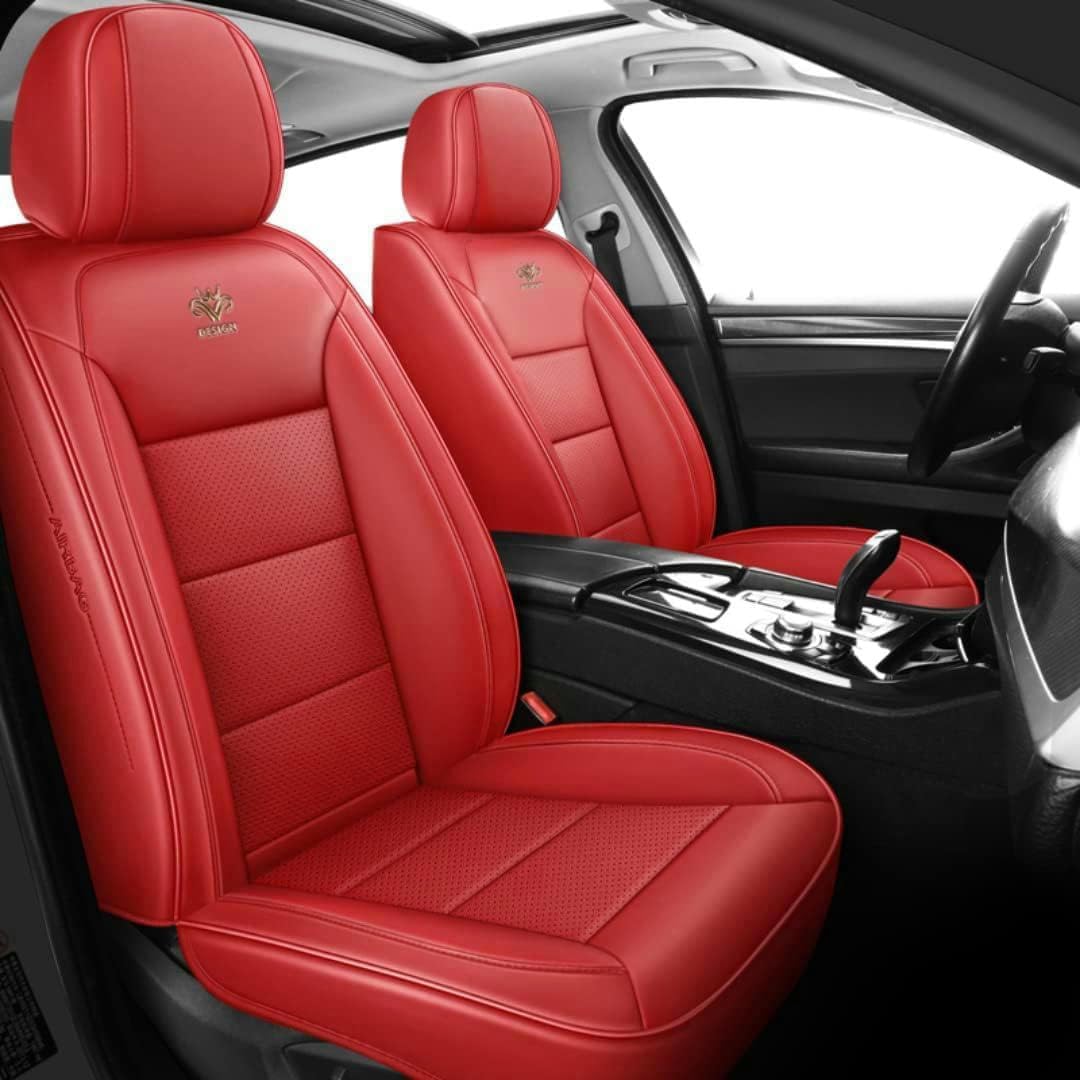 LSJLSJ Sitzbezüge Auto Autositzbezüge Universal Set für Audi A6 C5/Q7/A3 8V/A1 A7/A 8/Q2/Q3/A4L/A6L/A8L Auto Zubehör,Rot von LSJLSJ