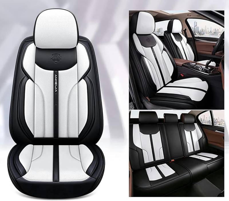 LSJLSJ Sitzbezüge Auto Autositzbezüge Universal Set für Mercedes-Benz GLC-Klasse GLC 300 X253 GLC 200 X253 GLC 300e X253 GLC 250 C253 Auto Zubehör,Schwarzweiß von LSJLSJ