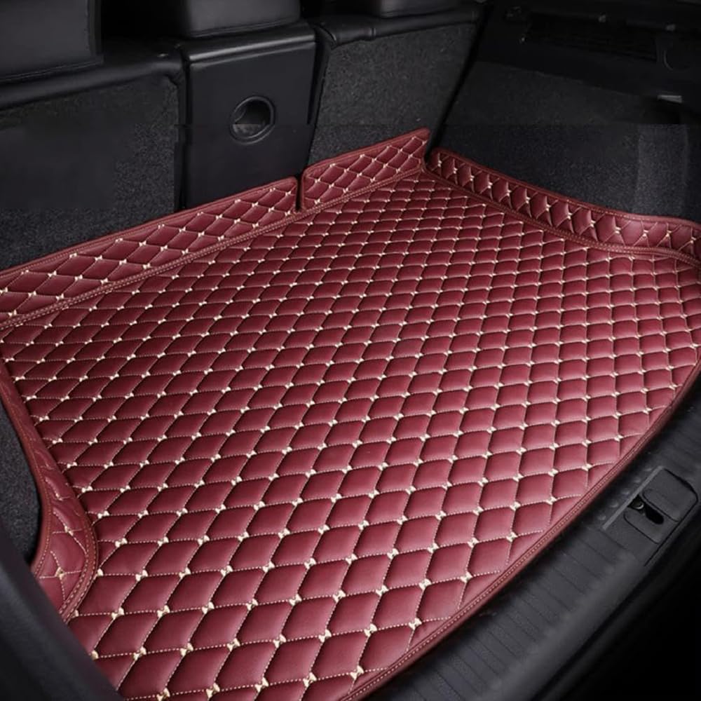 Auto Leder Kofferraummatte für Hyundai Elantra 2005-2017, Kofferraumschutz Schutzmatte wasserdichte zubehör,Red1 von LSMNB
