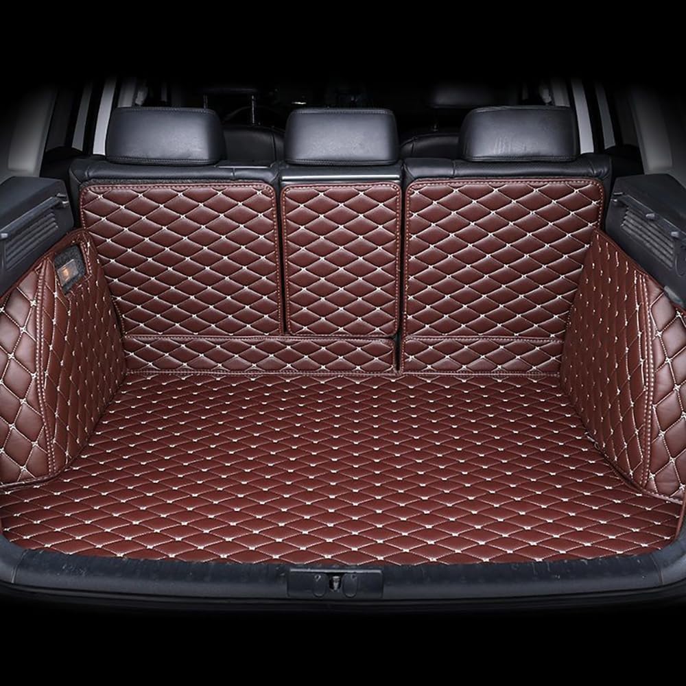 Auto Leder Kofferraummatte für Mazda CX-5 2013-2016 (3 backrests), Vollabdeckung Kofferraumschutz Schutzmatte wasserdichte rutschfest zubehör,Brown1 von LSMNB