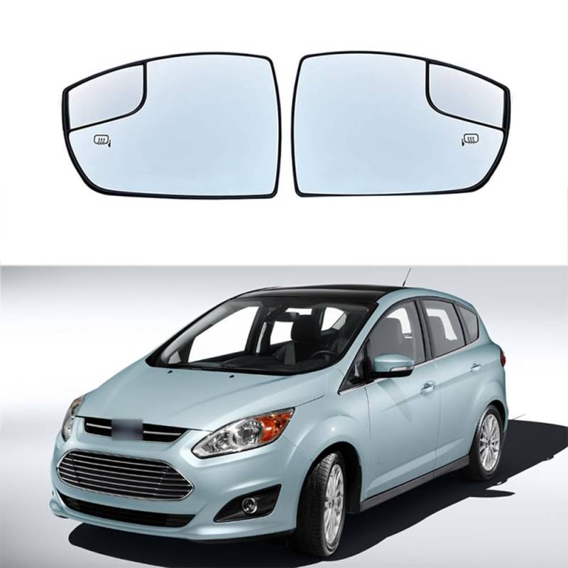 Autospiegelglas Für Ford C-Max Escape 2013-2018, Außenspiegel Beheiztes Auto Seitenspiegelglas Weitwinkelspiegel zubehör,Right-Side von LSMNB