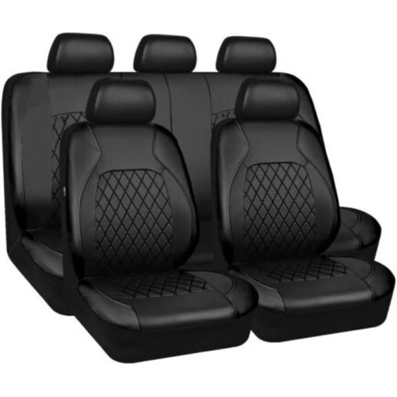 LSMNB Autositzbezug für Hyundai Tucson 2020–202, Leder-Sitzbezüge, Kissen, komplettes Set, wasserdicht, atmungsaktiv, Innenzubehör, Schwarz1 von LSMNB