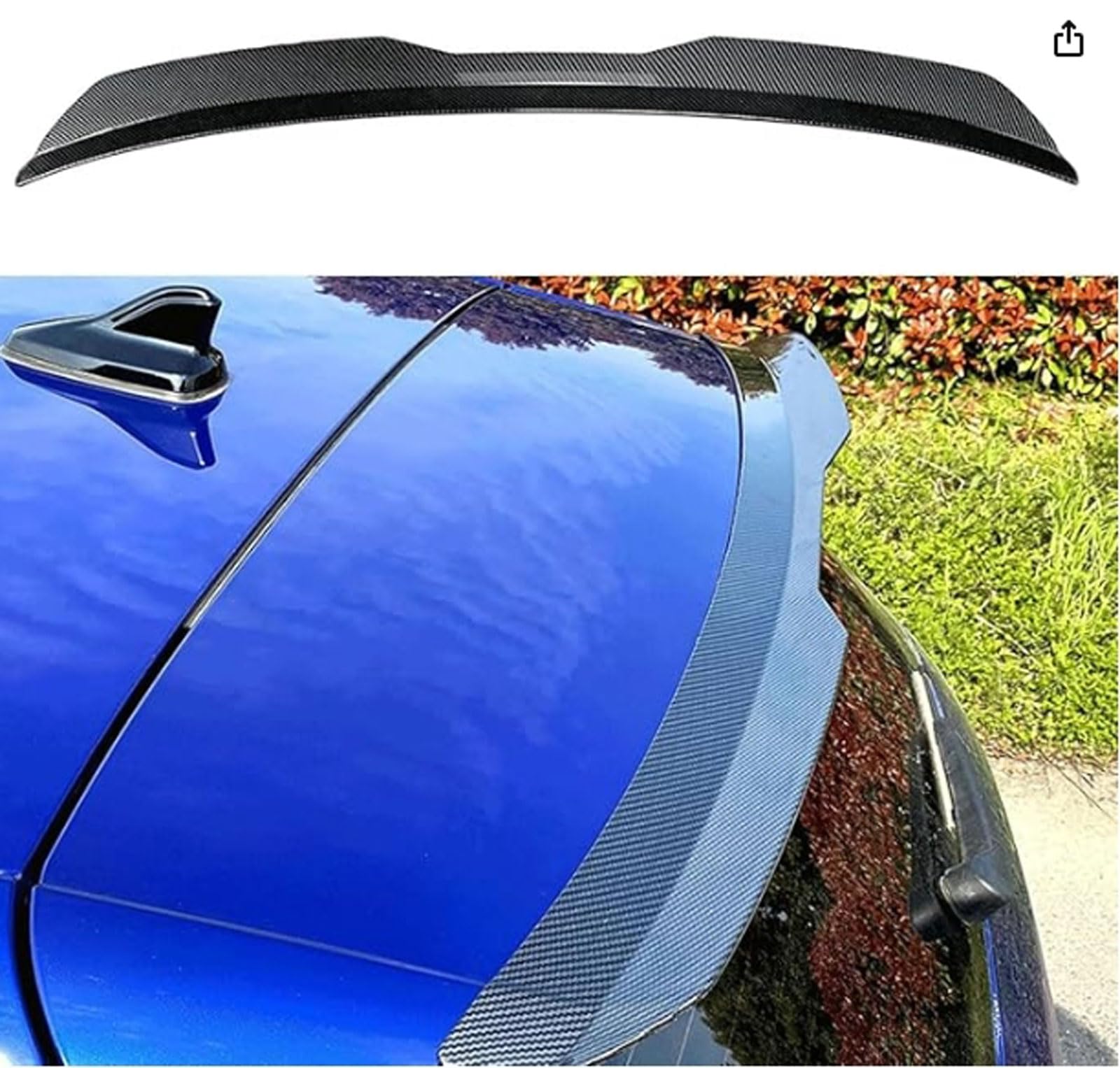 Heckspoiler für Audi A3 Sportback 8Y 2024, Schlagfest Kratzfest Dachspoiler Kofferraumspoiler Rear Wing Decoration Body Attachments,Carbon Fiber Pattern von LSPBFB88