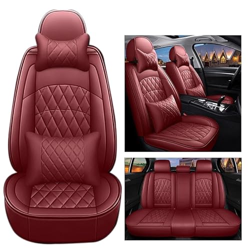 LSPBFB88 Auto sitzbezüge für Chrysler Nassau Concept 2007, Schonbezüge für die Vordersitze & Rückbank Airbag Geeignet |Wasserdichter Seasons 5-Sitzer,Red von LSPBFB88