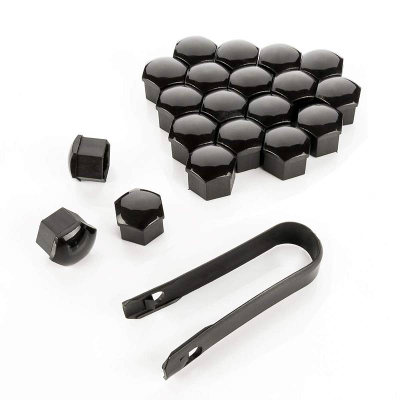 LST 20x Abdeckkappen Sechskant Rachrauben Kappen Set 17 mm schwarz glänzend von LST