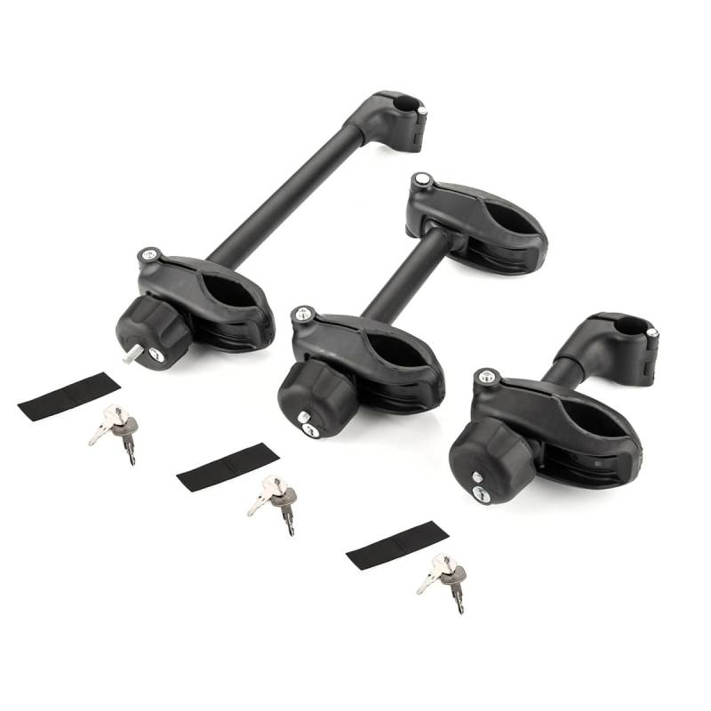 LST 3er Set Rahmenh für Fahrradträger 21 + 29 + 42 cm lang/kurz/beieitig Ø 25 mm abschließbar von LST