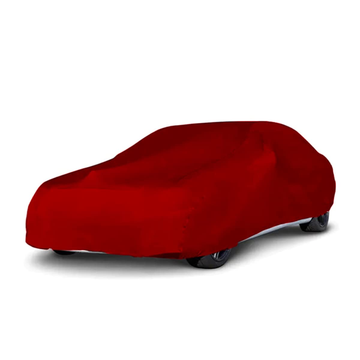 LST Autoabdeckung Indoor – lackschonende und Dehnbare Autogarage. Car Cover Innenbereich für Autohäuser und Endverbraucher. Auto Abdeckplane schützt vor Sonne, Staub. (Rot, M (410x130x120cm)) von LST