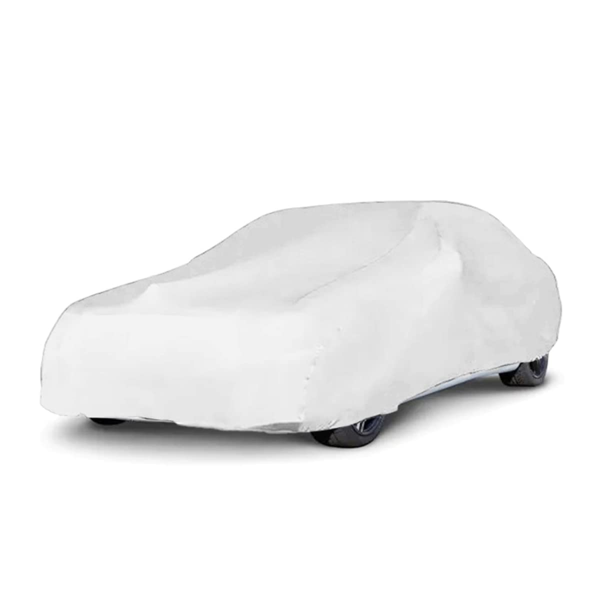 LST Autoabdeckung Indoor – lackschonende und Dehnbare Autogarage. Car Cover Innenbereich für Autohäuser und Endverbraucher. Auto Abdeckplane schützt vor Sonne, Staub. (Weiß, L (450x140x120cm)) von LST