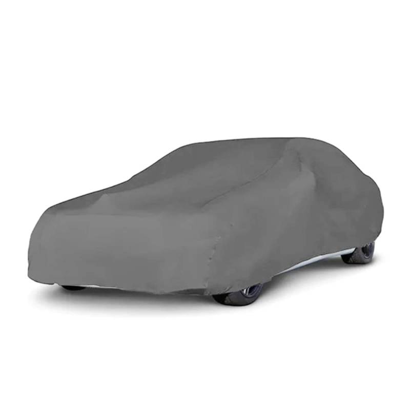 LST Autoabdeckung Indoor – lackschonende und Dehnbare Autogarage. Car Cover Innenbereich für Autohäuser und Endverbraucher. Auto Abdeckplane schützt vor Sonne, Staub. (Grau, S (380x125x120cm)) von LST