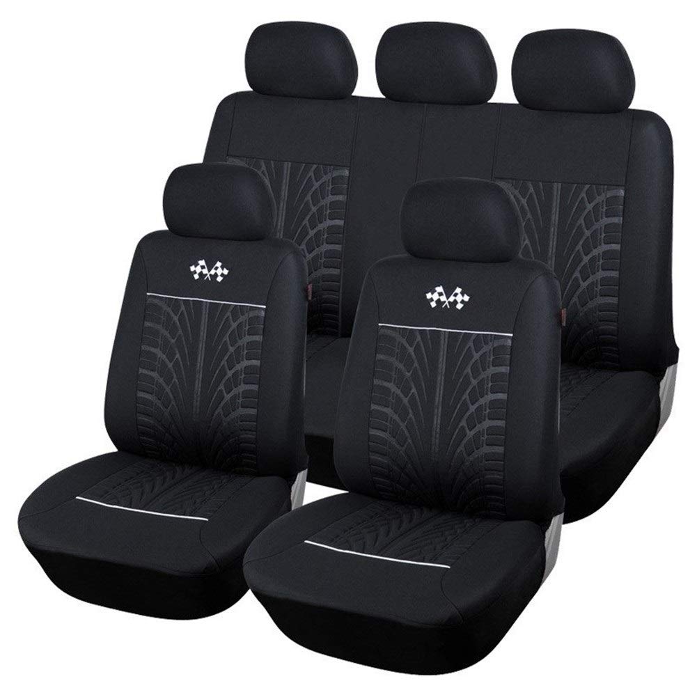 LSYHHXC Autositzbezüge Sportwagensitzbezüge, passend for die meisten Fahrzeugsitze, Autositzschutz, Innenzubehör, schwarzer Sitzbezug 917(Black) von LSYHHXC