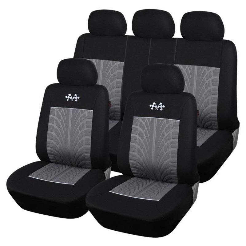 LSYHHXC Autositzbezüge Sportwagensitzbezüge, passend for die meisten Fahrzeugsitze, Autositzschutz, Innenzubehör, schwarzer Sitzbezug 917(Gray) von LSYHHXC