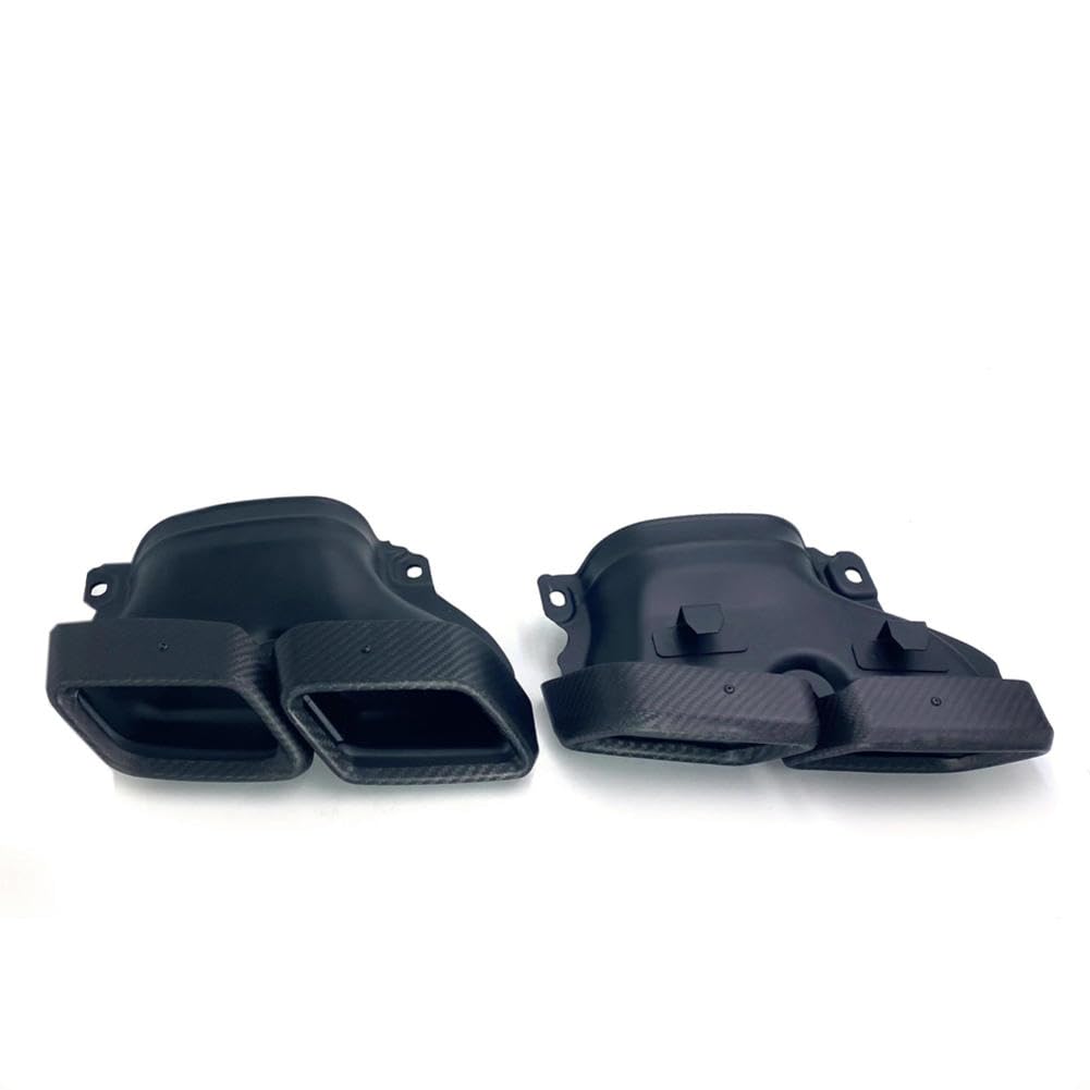LSYSND 1 Stück Carbon Black Edelstahl Auspuff Tips Schalldämpfer, für Benz C-Klasse W205 C180 C200 C260L C63 AMG Quad Outlet Auspuff von LSYSND
