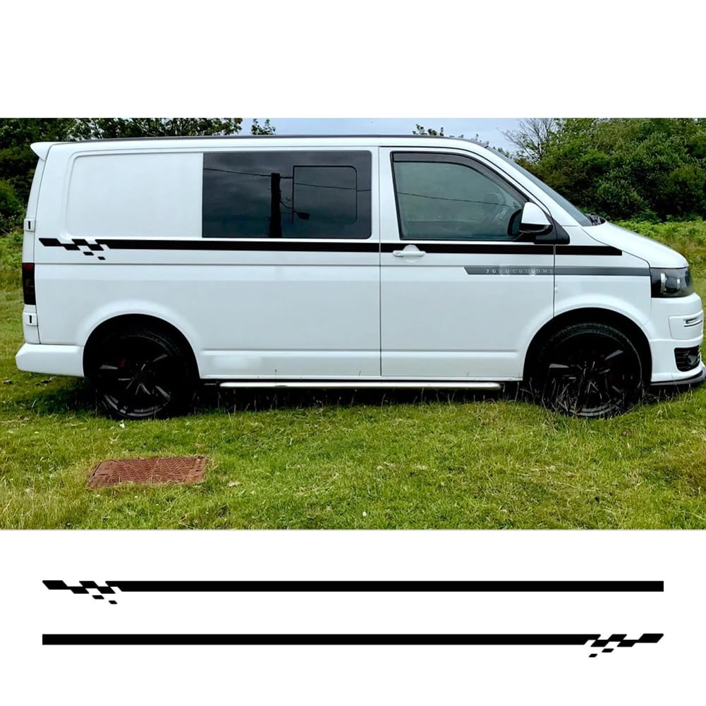 2 STÜCKE Auto Aufkleber, für VW Transporter T4 T5 T6 Camper Van Seite Racing Streifen Grafik Vinyl Aufkleber Auto Zubehör von LSZBYHOK