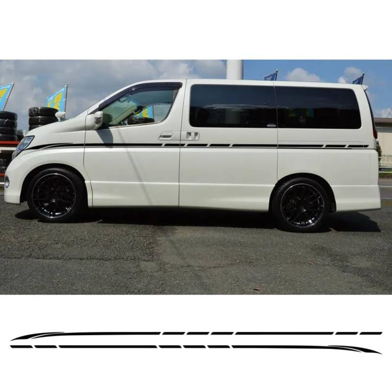 2 STÜCKE Auto Tür Seite Aufkleber Camper Van Streifen Grafik Tuning Auto Zubehör Vinyl Aufkleber, für Nissan Elgrand E50 E51 E52 2.5 von LSZBYHOK