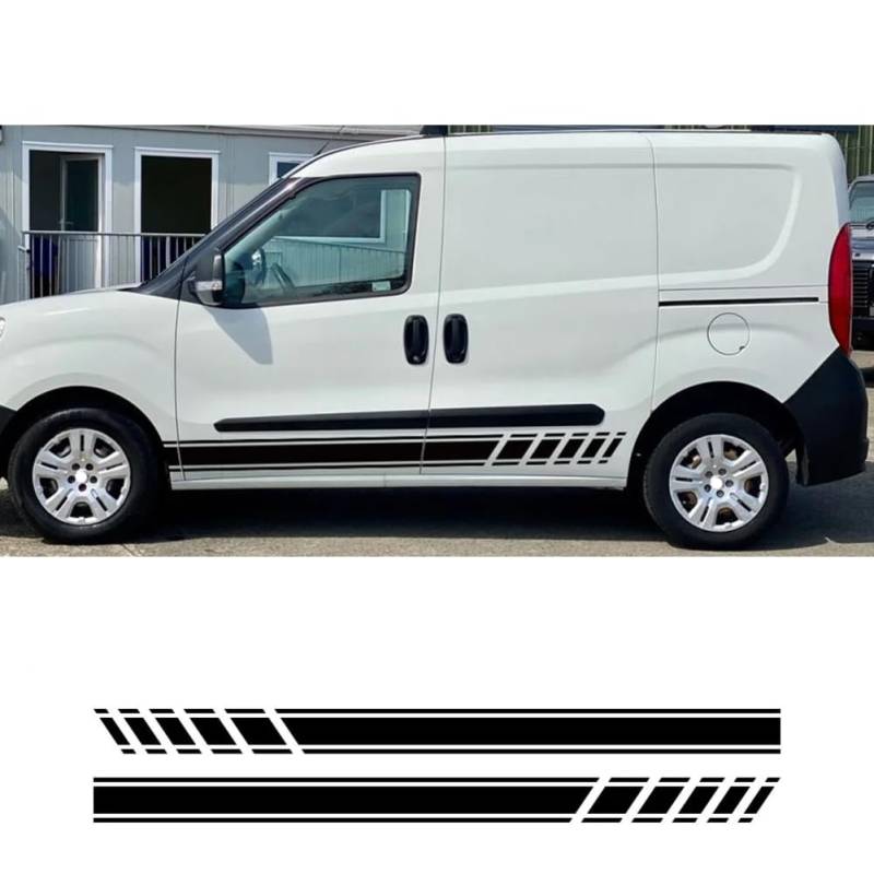 2 STÜCKE Autoaufkleber, Für FIAT Doblo Cargo Panorama Vauxhall, Für Opel Combo Camper Van Grafiken Vinyl Aufkleber Tuning Autozubehör von LSZBYHOK