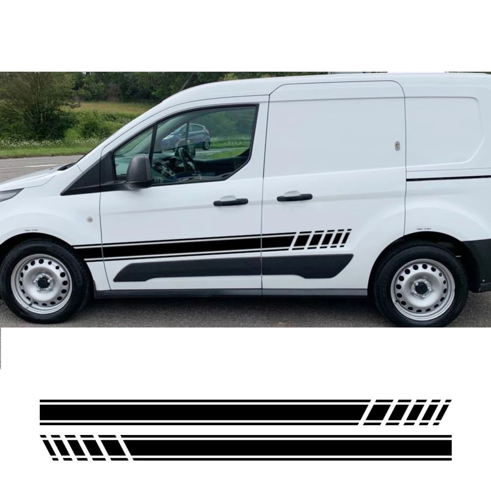 2-teilige Seitenaufkleber für Autotüren, für Ford Transit Connect Camper Van Line Graphics Styling Vinyl Dekor Aufkleber Auto-Tuning-Zubehör von LSZBYHOK