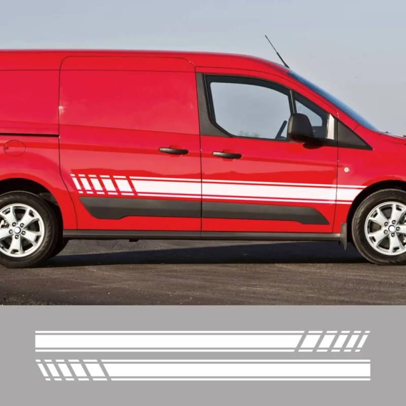 2-teilige Seitenaufkleber für Autotüren, für Ford Transit Connect Camper Van Line Graphics Styling Vinyl Dekor Aufkleber Auto-Tuning-Zubehör von LSZBYHOK