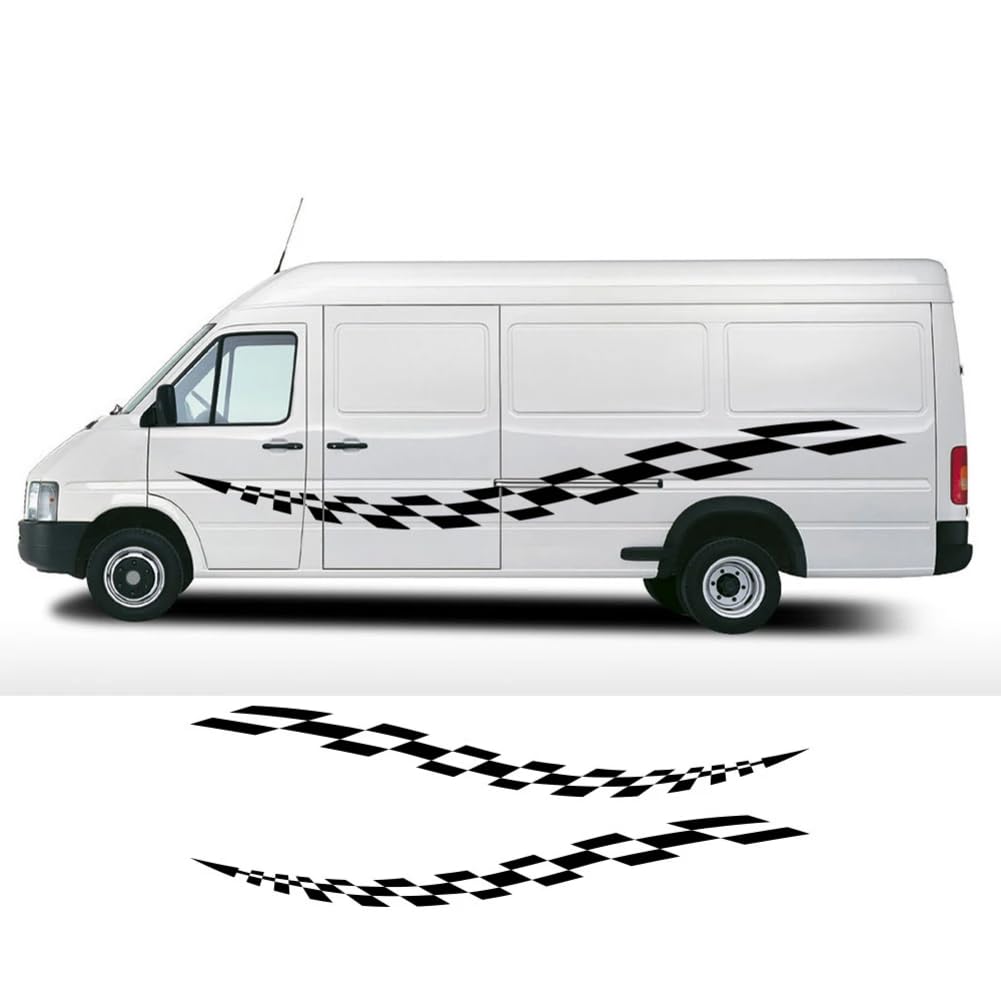 2Pcs Auto beide Seite Aufkleber, für VW LT35 Racing Sport DIY Camper Van Streifen Grafik Vinyl Dekor Aufkleber Zubehör von LSZBYHOK