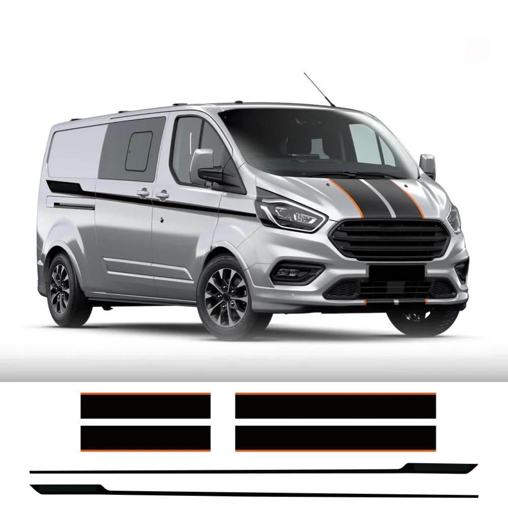 6 Teile/los Auto Motorhaube Seite Hintertür Aufkleber, Für F=ord Transit Tourneo Custom Camper Van Sport Vinyl Aufkleber Tuning Auto Zubehör von LSZBYHOK