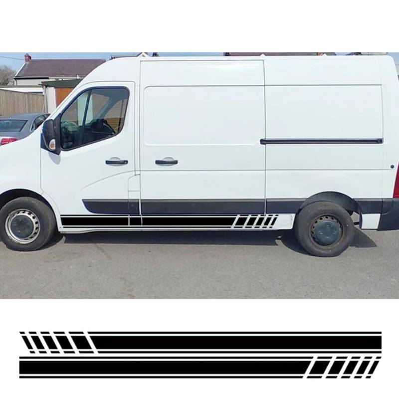 Auto Tür Seite Aufkleber, für Renault Master Nissan NV400 Interstar Opel Vauxhall Movano Tuning Zubehör Camper Van Vinyl Aufkleber von LSZBYHOK