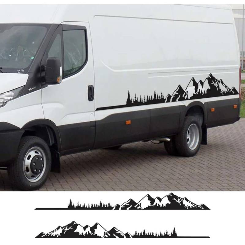 Autotür-Seitenaufkleber, für IVECO, für Daily Camper Van Wohnmobil Caravan Grafiken Mountain Vinyl Dekor Aufkleber Auto-Tuning-Zubehör von LSZBYHOK