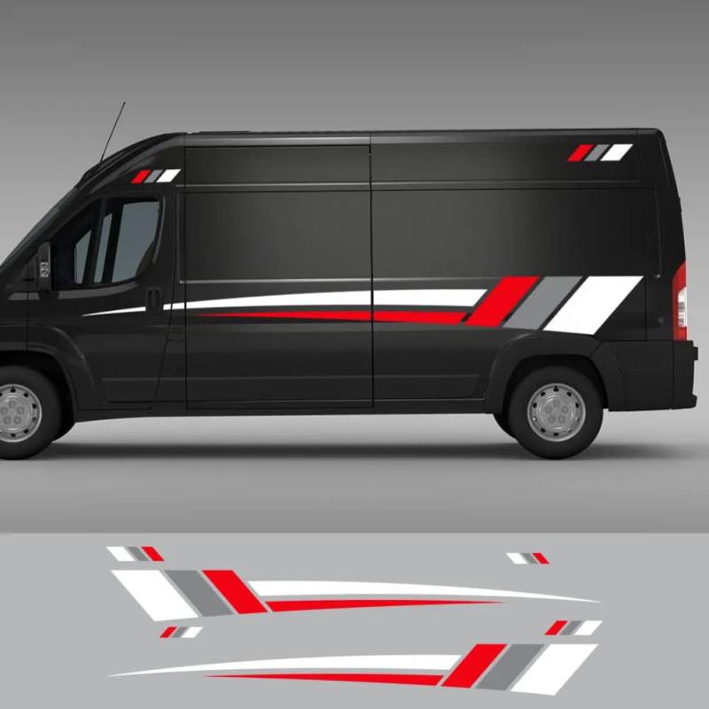 Van Camper Karosserieseitenaufkleber, Für Peugeot, Für Boxer, Für Citroen, Für Jumper, Für FIAT Ducato Wohnmobilstreifen Grafikaufkleber Autozubehör von LSZBYHOK