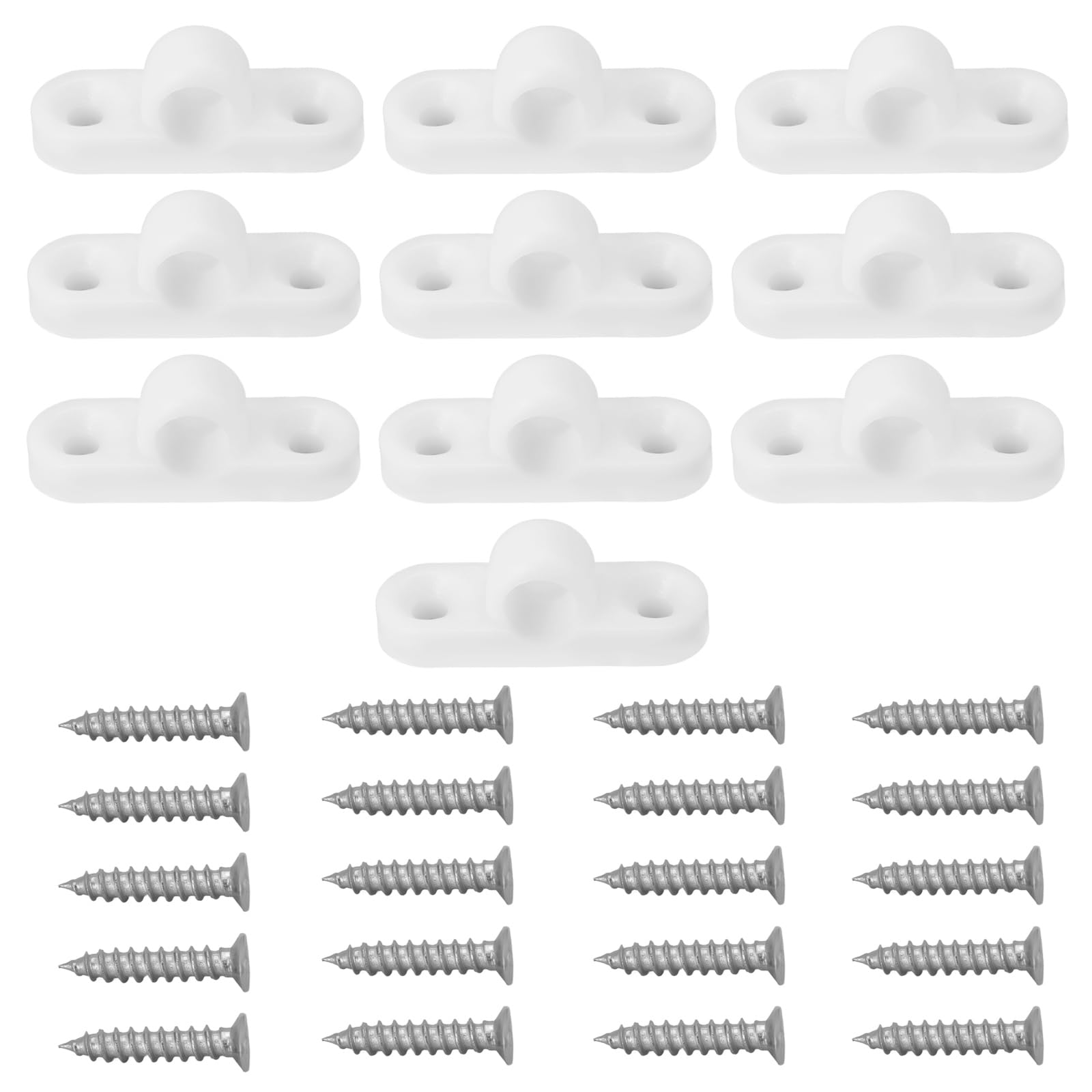 LT Easiyl 10-teiliges horizontales Kunststoff-Markisenösen-Set, 44 mm x 15,5 mm, mit 20 Schrauben, geeignet für die Befestigung des Markisenrahmens am Wohnwagen von LT Easiyl