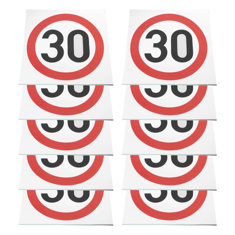 LT Easiyl 10x Geschwindigkeitsbegrenzungsschild 30 MPH Fahrzeuggeschwindigkeitsbegrenzungsschild Geschwindigkeitsaufkleber wasserdichte Geschwindigkeitsbegrenzung Selbstklebende Aufkleber 150 Mm von LT Easiyl