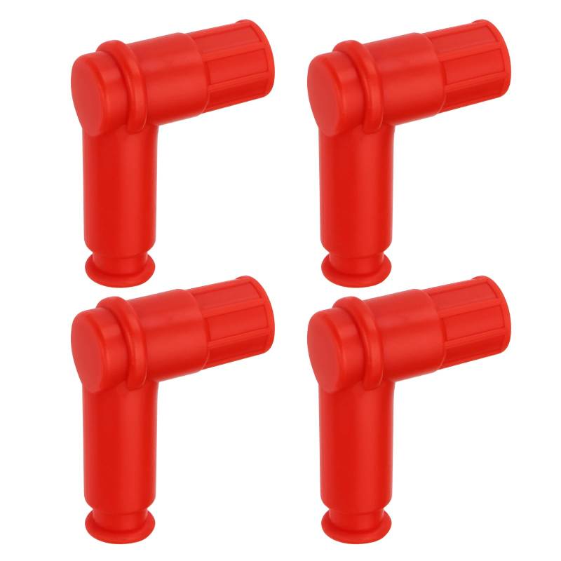 LT Easiyl 4pcs Motorrad Zündkerzenstecker Ersatzteil aus Gummi 90-Grad Zündkerzenabdeckung für Dirtbike Motorrad ATV für Zündkerzen mit 14mm Gewindegröße Rot von LT Easiyl