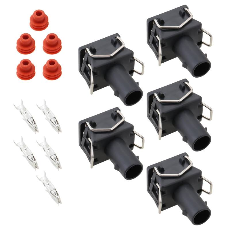 LT Easiyl 5 Sätze 1-polige Kfz-Anschlüsse 357972771 Buchse für Kabelbaumstecker mit Klemmenstecker Anlasserkabelbaumbuchse Kompatibel mit VW von LT Easiyl